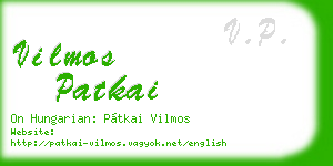 vilmos patkai business card